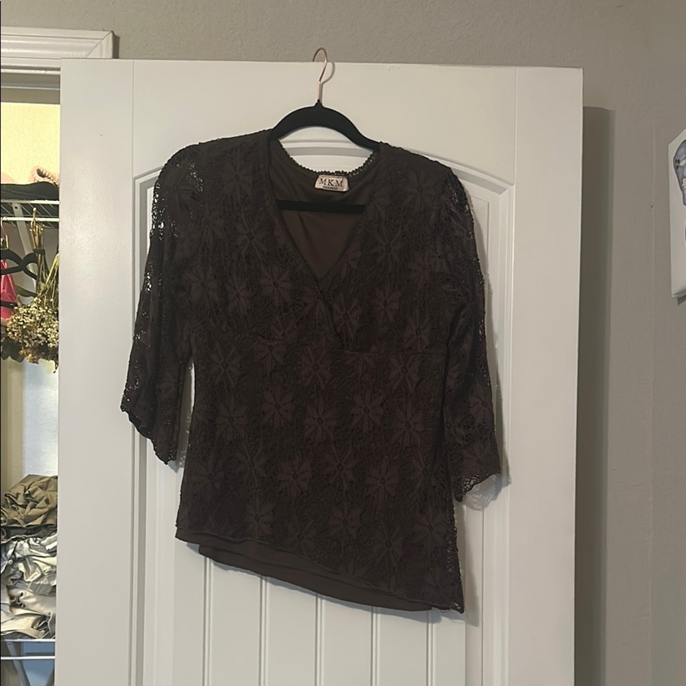 Michael Kors Asymmetrical Black Blouse